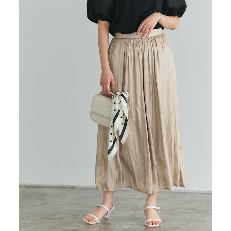 シャイニーサテンワイドパンツ ワイドパンツ シャイニーサテン | Pierrot | 詳細画像24 