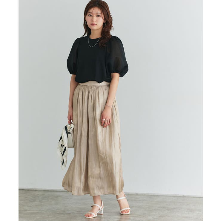 シャイニーサテンワイドパンツ ワイドパンツ シャイニーサテン | Pierrot | 詳細画像25 