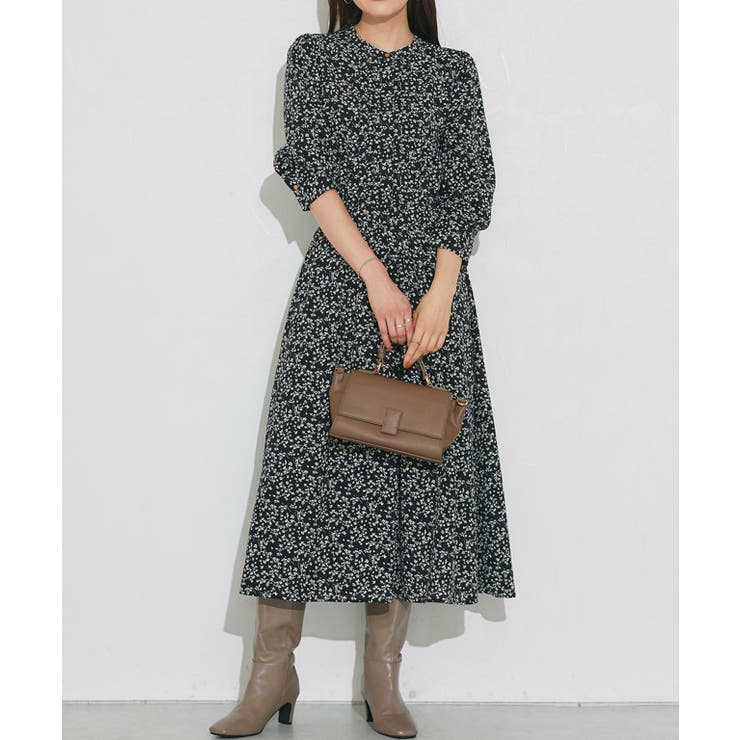 花柄/ブラック | 選べる柄ピンタックワンピース ワンピース 選べる柄 | Pierrot