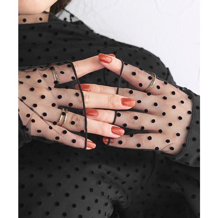 選べる柄チュールハイネックカットソー カットソー 起毛裏地 | Pierrot | 詳細画像6 