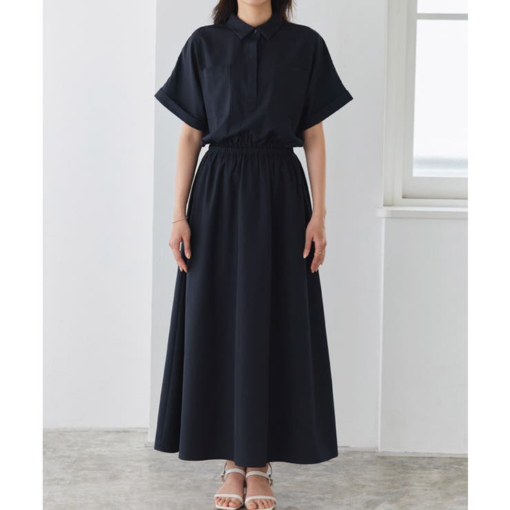 スキッパーフレアワンピース 薄手 女性らしい | Pierrot | 詳細画像7 