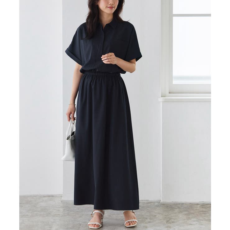 スキッパーフレアワンピース 薄手 女性らしい | Pierrot | 詳細画像28 