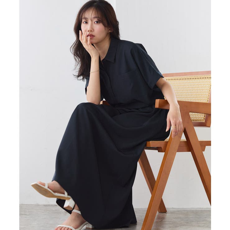 スキッパーフレアワンピース 薄手 女性らしい | Pierrot | 詳細画像30 