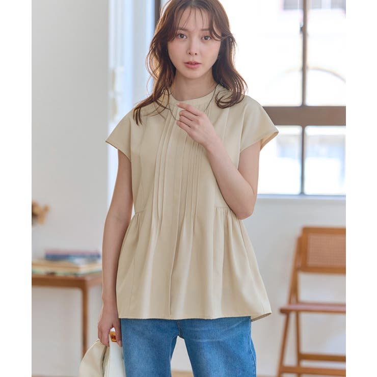 【汗ジミ防止 接触冷感】ピンタックフレアブラウス 上品 | Pierrot | 詳細画像23 