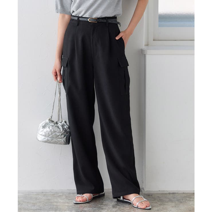 ブラック | UV ウォッシャブル2wayツイルカーゴパンツ UV | Pierrot