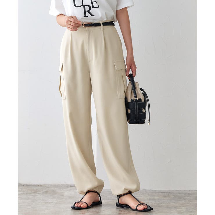 ライトベージュ | UV ウォッシャブル2wayツイルカーゴパンツ UV | Pierrot