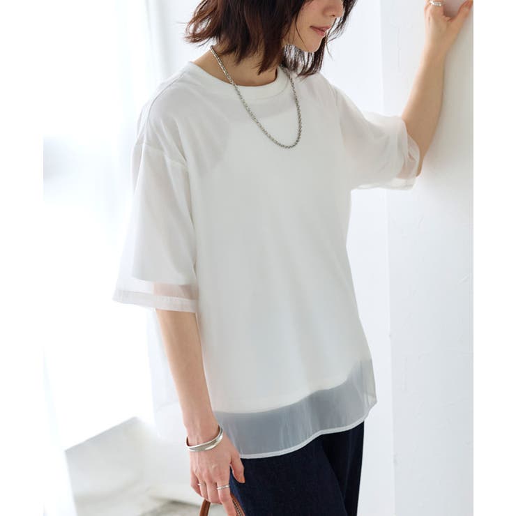 オフホワイト | シアーレイヤードTシャツ シアー インナー | Pierrot