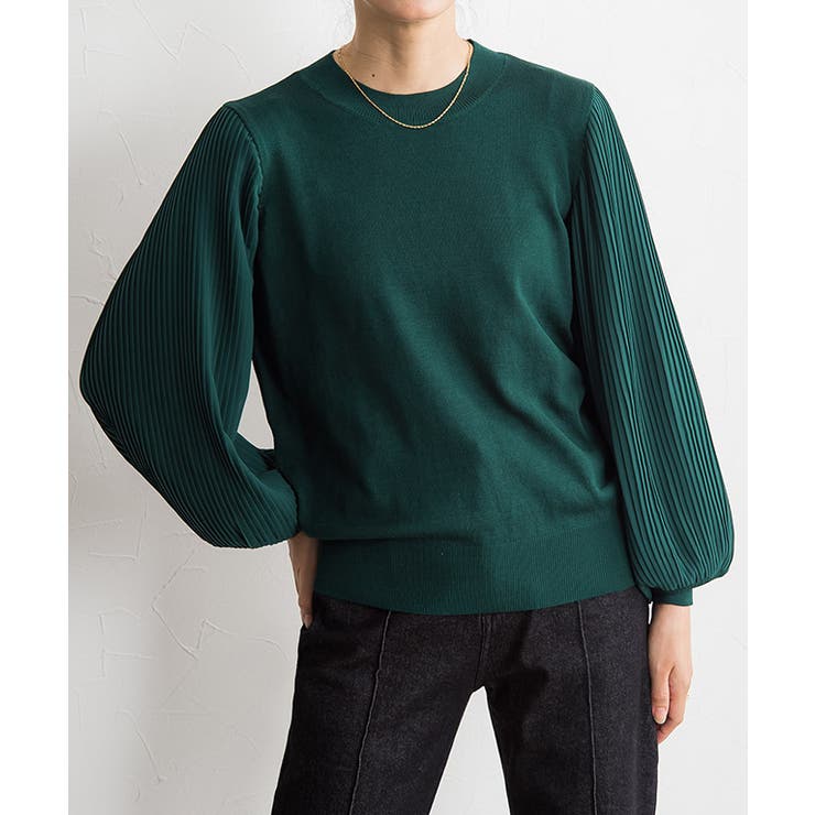 プリーツ袖ニット ☆ ニット プリーツ袖 プリーツ レーヨン混 シフォン | Pierrot | 詳細画像8 