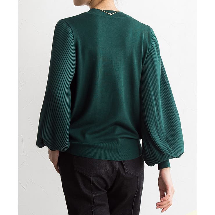 プリーツ袖ニット ☆ ニット プリーツ袖 プリーツ レーヨン混 シフォン | Pierrot | 詳細画像10 