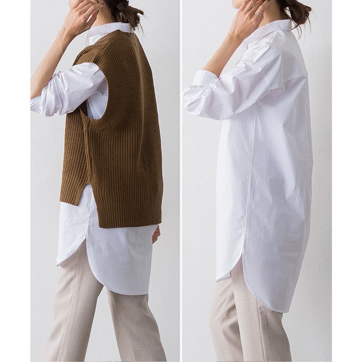 ロングニットベスト デザインシャツ セット販売 ツーピース ベルト付き シンプルコーデ ブラウスシャツ 手間いらずコーデ 大人カジュアルコーデ 楽天市場】ロングニットベスト デザインシャツ セット販売