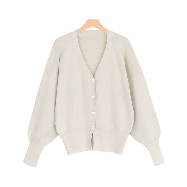 アイボリー | ボリュームスリーブニットカーディガン カーディガン カーデ | Pierrot