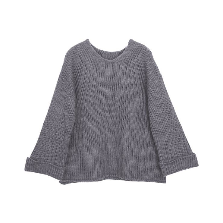 チャコール | バックタックローゲージニット ニット ローゲージ | Pierrot