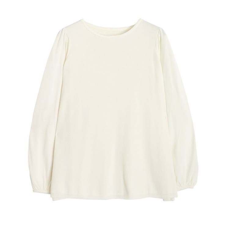 オフホワイト | パフボリュームスリーブフレアニット ニット ボリュームスリーブ | Pierrot