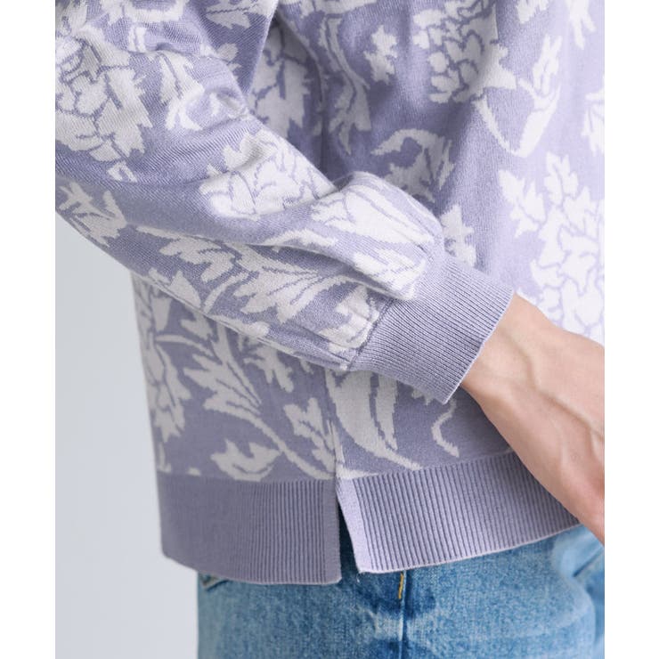 フラワージャカードVネックニット ニット Vネック | Pierrot | 詳細画像5 