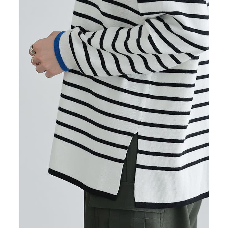 バイカラーリブボーダーニット ニット ボーダー | Pierrot | 詳細画像5 