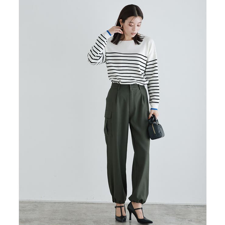 美品☆ ルネ サマーニット ボウタイ バイカラー パフスリーブ