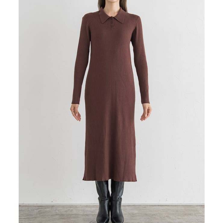 襟リブニットワンピース ワンピース ニットワンピース | Pierrot | 詳細画像5 