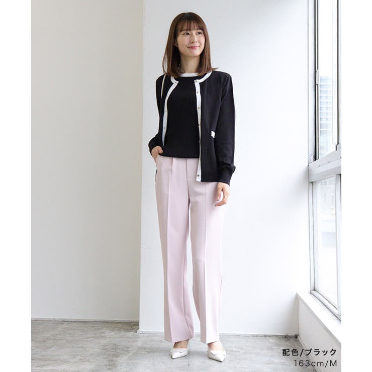 ゴールドボタンアンサンブルニット 春 アンサンブルニット[品番