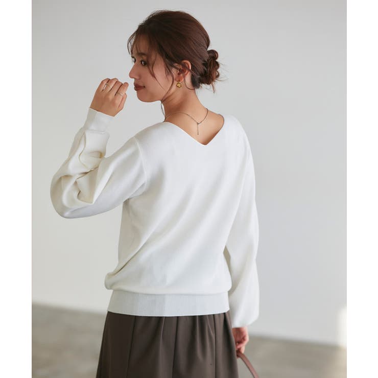 オフホワイト | 2wayパフボリュームスリーブニット ニット ボリュームスリーブ | Pierrot