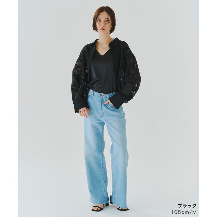 [RASW]レースクロップドワイドシャツ シャツ クロップド丈 | Pierrot | 詳細画像32 