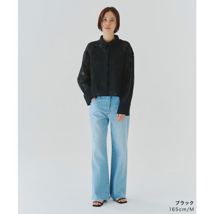 [RASW]レースクロップドワイドシャツ シャツ クロップド丈 | Pierrot | 詳細画像33 
