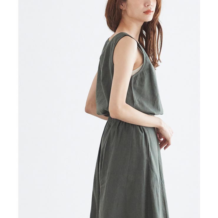 綿麻フレアスカートセットアップ ノースリーブ タンク タンクトップ トップス | Pierrot | 詳細画像4 