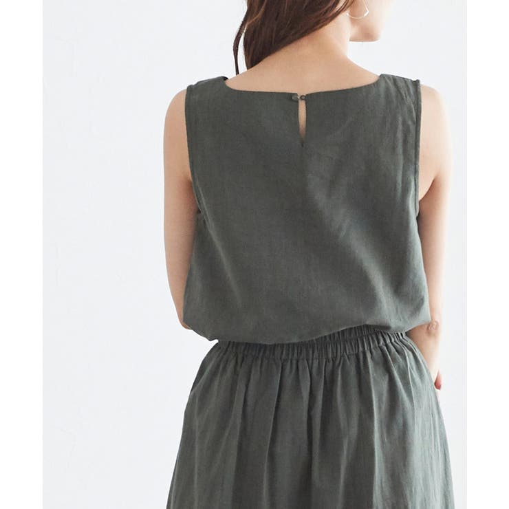 綿麻フレアスカートセットアップ ノースリーブ タンク タンクトップ トップス | Pierrot | 詳細画像5 