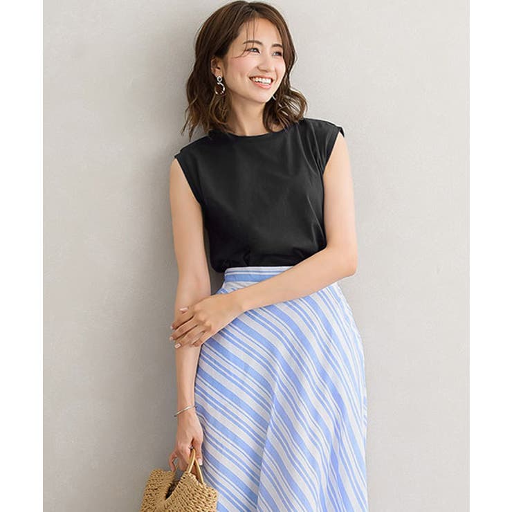 ブラック | ノースリーブトップスノースリーブ トップス クルーネック タンクトップ | Pierrot