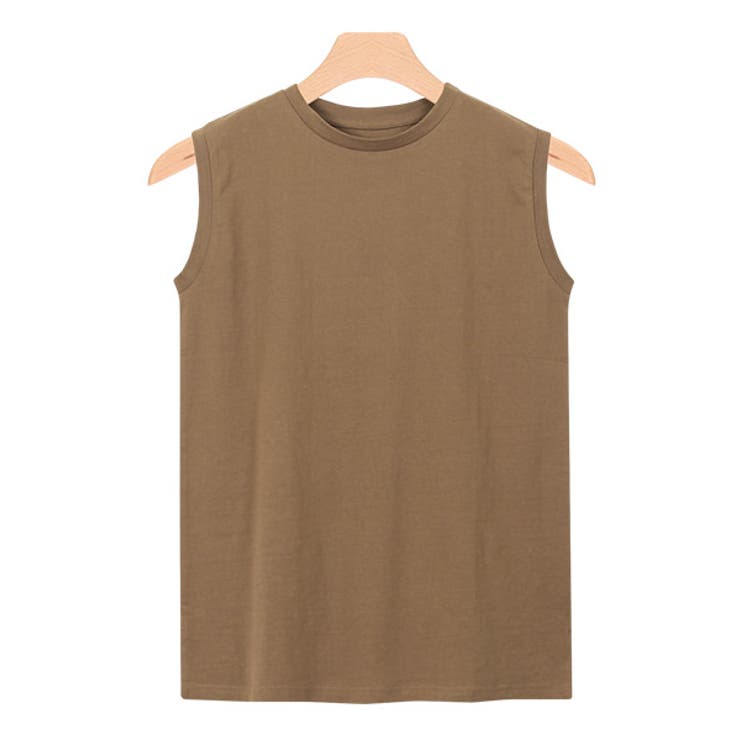 キャメル | ノースリーブトップスノースリーブ トップス クルーネック タンクトップ | Pierrot