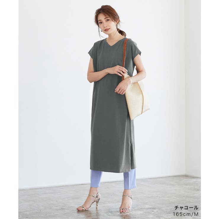 Vネックフレンチスリーブワンピースワンピース ロンt トップス Vネック 品番 Prtw Pierrot ピエロ のレディースファッション通販 Shoplist ショップリスト