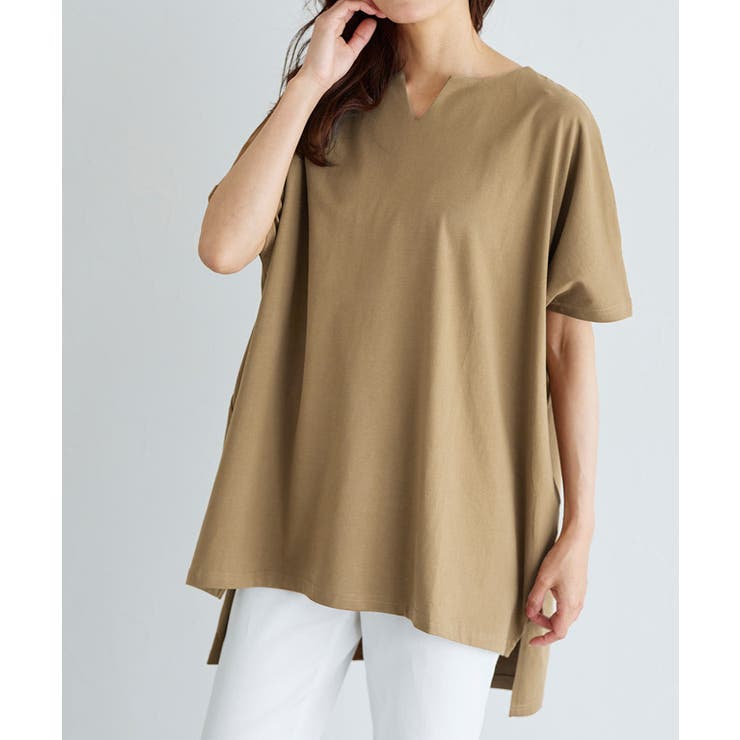 キーネックオーバーTシャツ オーバーサイズ キーネック キーネックTシャツ | Pierrot | 詳細画像14 