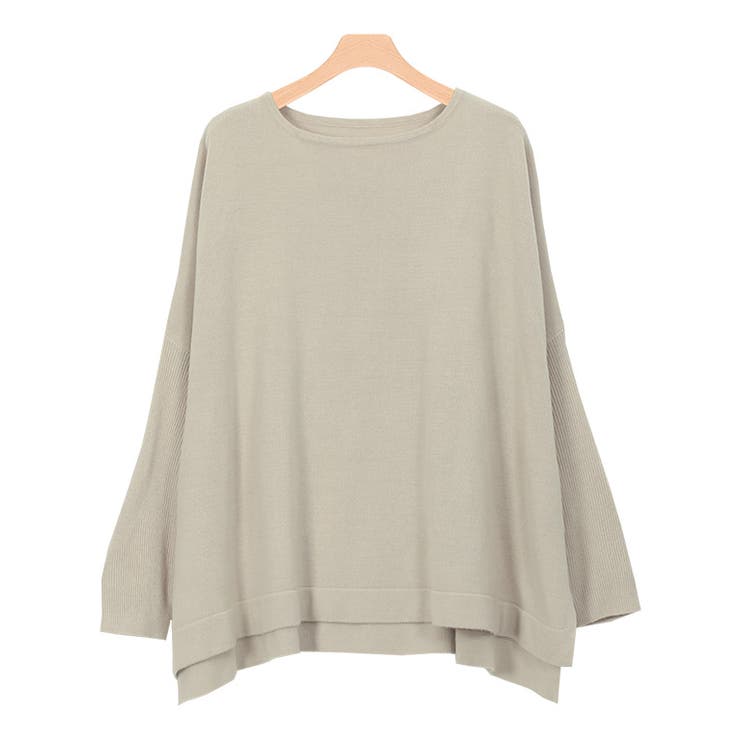 グレージュ | リッチカシミヤタッチオーバーサイズニット ニット もっちり | Pierrot