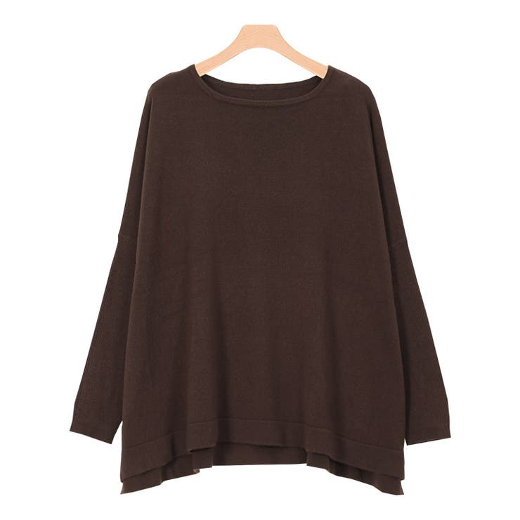 ブラウン | リッチカシミヤタッチオーバーサイズニット ニット もっちり | Pierrot