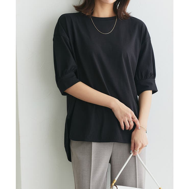 ブラック | パフスリーブチュニックTシャツ Tシャツ パフスリーブ | Pierrot