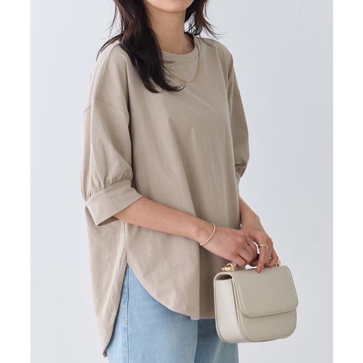 サンドベージュ | パフスリーブチュニックTシャツ Tシャツ パフスリーブ | Pierrot