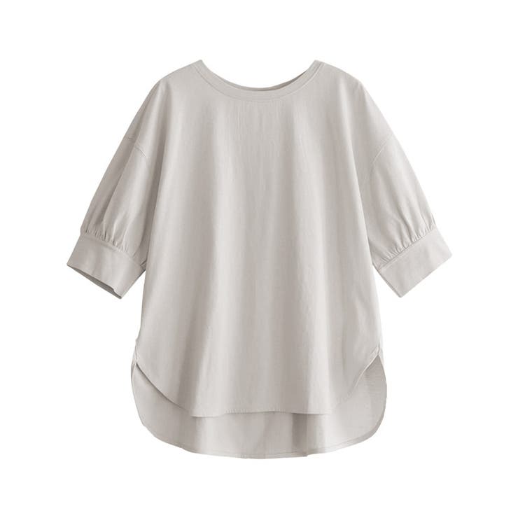グレージュ | パフスリーブチュニックTシャツ Tシャツ パフスリーブ | Pierrot