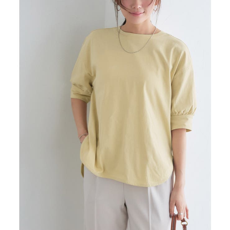 クリームイエロー | パフスリーブチュニックTシャツ Tシャツ パフスリーブ | Pierrot