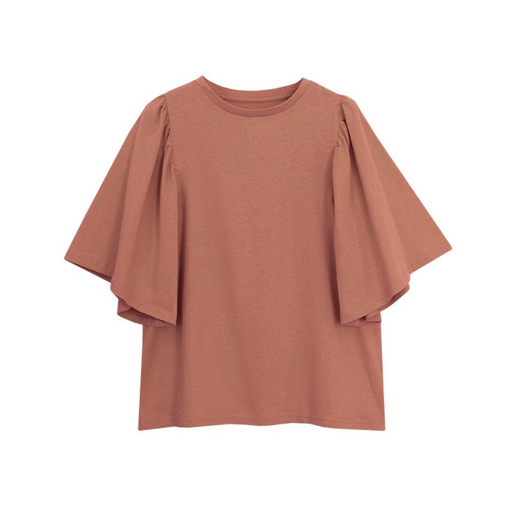 テラコッタ | ギャザースリーブTシャツ Tシャツ カットソー | Pierrot