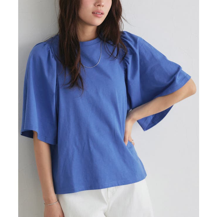ブルー | ギャザースリーブTシャツ Tシャツ カットソー | Pierrot