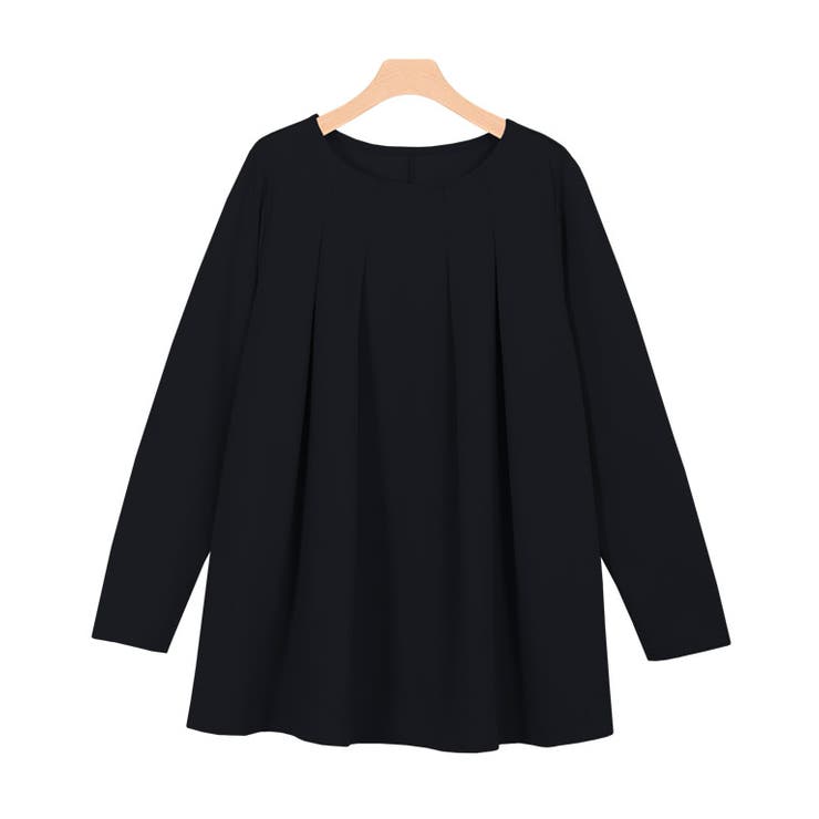 ブラック | ペアスキンタックフレアブラウス ペアスキン ブラウス フレア | Pierrot