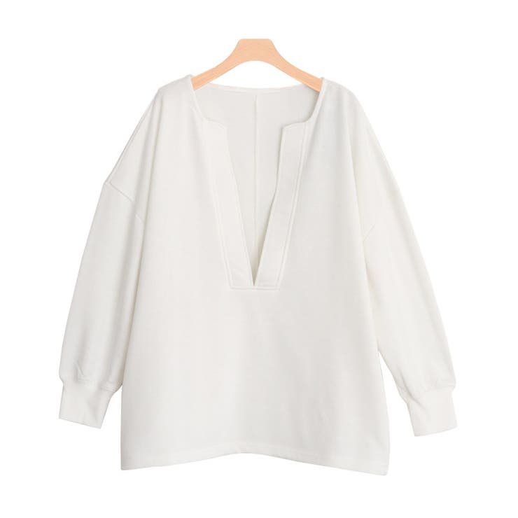 オフホワイト | 深Vネック裏毛プルオーバー プルオーバー スウェット | Pierrot