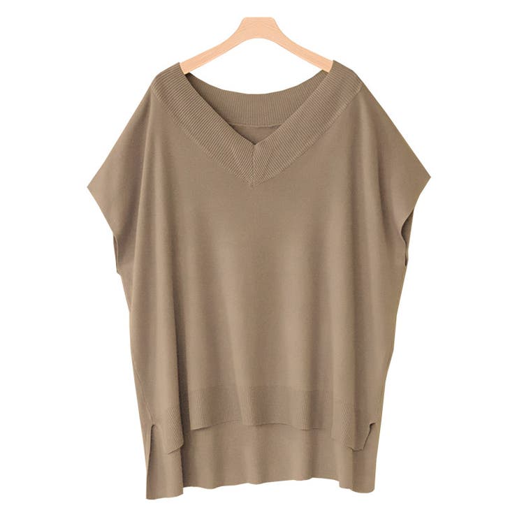 モカ | Vネックルーズニットベスト ベスト Vネック | Pierrot