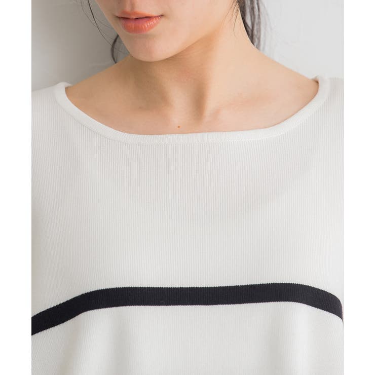 ボートネックボーダーニットプルオーバー ニット セーター | Pierrot | 詳細画像4 