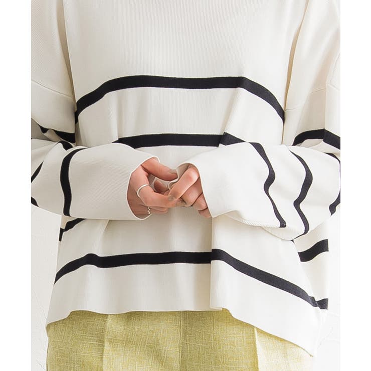 ボートネックボーダーニットプルオーバー ニット セーター | Pierrot | 詳細画像6 