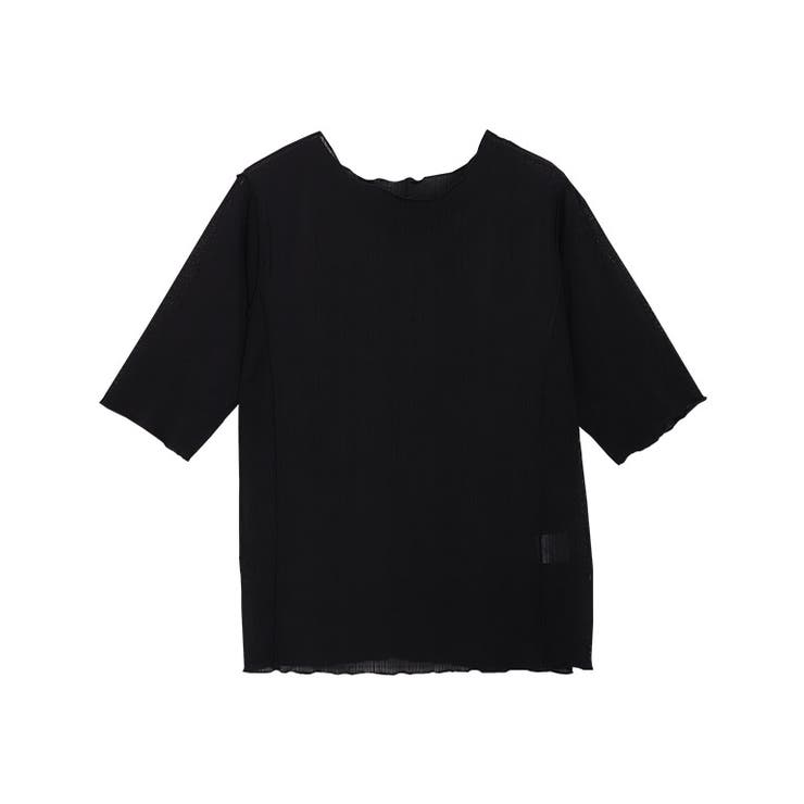 ブラック | 5分袖メロートップス シアートップス インナー | Pierrot