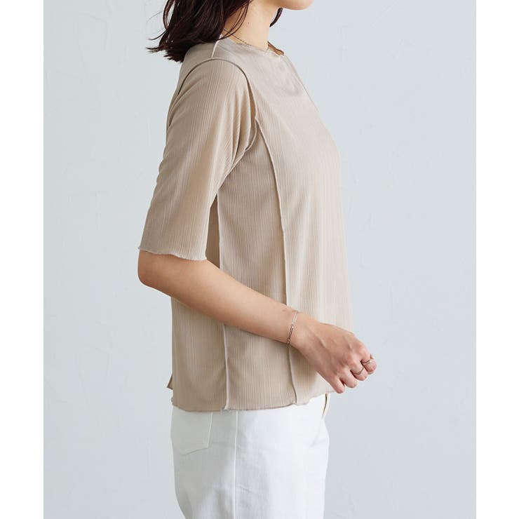 5分袖メロートップス シアートップス インナー | Pierrot | 詳細画像7 