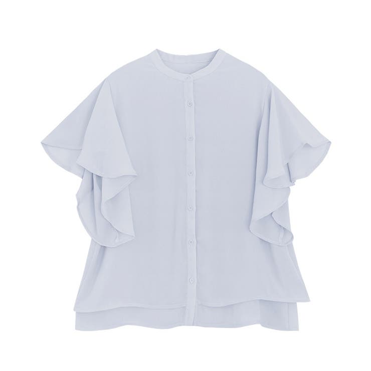 サックス | フレアスリーブシアー楊柳ブラウス ブラウス シアー | Pierrot