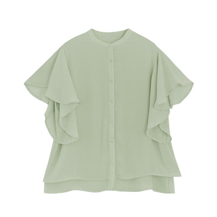 ライトカーキ | フレアスリーブシアー楊柳ブラウス ブラウス シアー | Pierrot