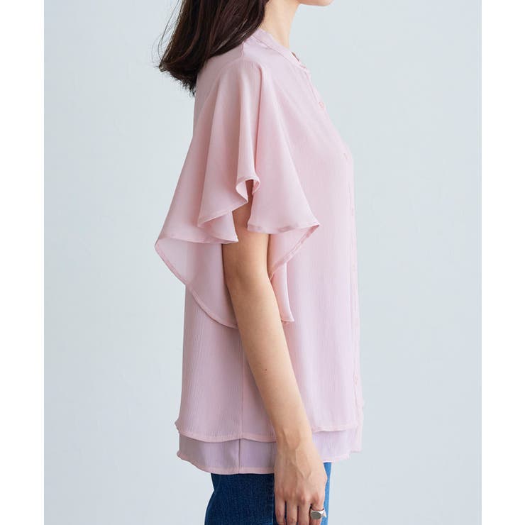 フレアスリーブシアー楊柳ブラウス ブラウス シアー | Pierrot | 詳細画像8 