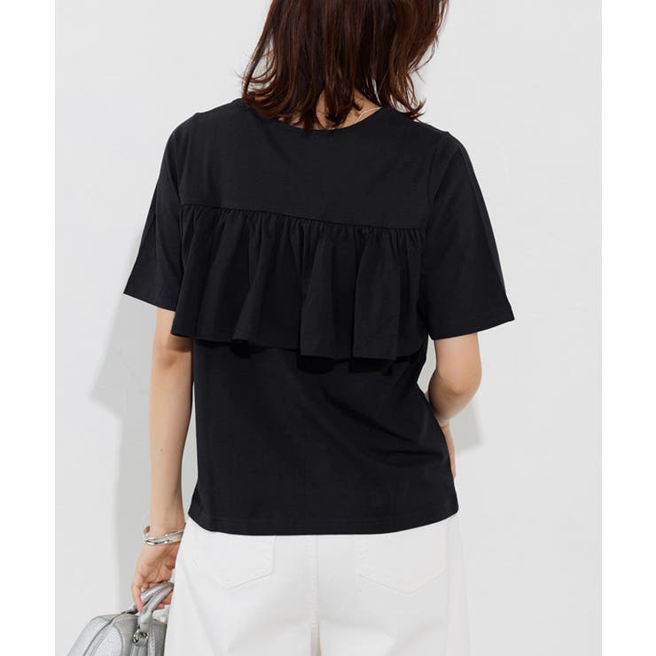 ブラック | バックフレアデザインTシャツ Ｔシャツ バックフレア | Pierrot